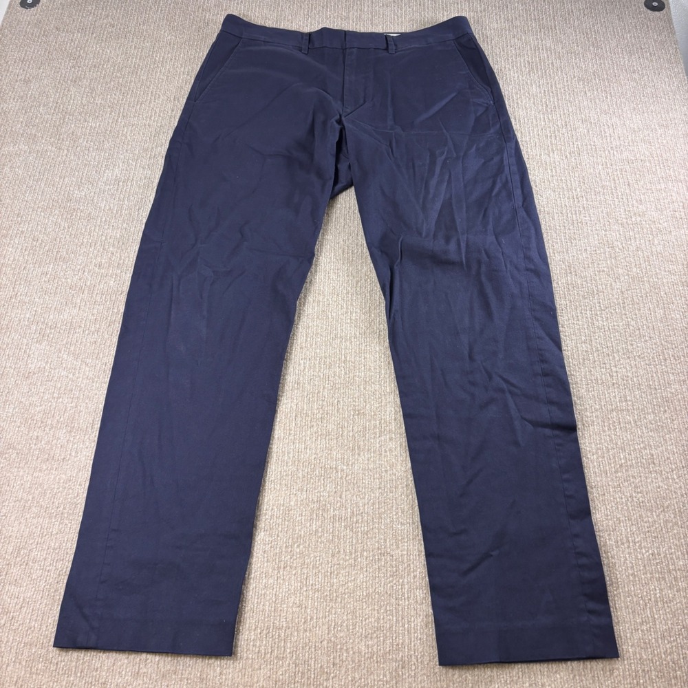 J. Crew Bedford Navy Blue Cotton Dress Pants Men's Size 34x31 EUC - Picture 2 of 9